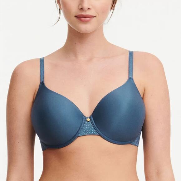 Chantelle Blue Chic Comfort Flex T-Shirt Bra New 34DDDD - Picture 1 of 6